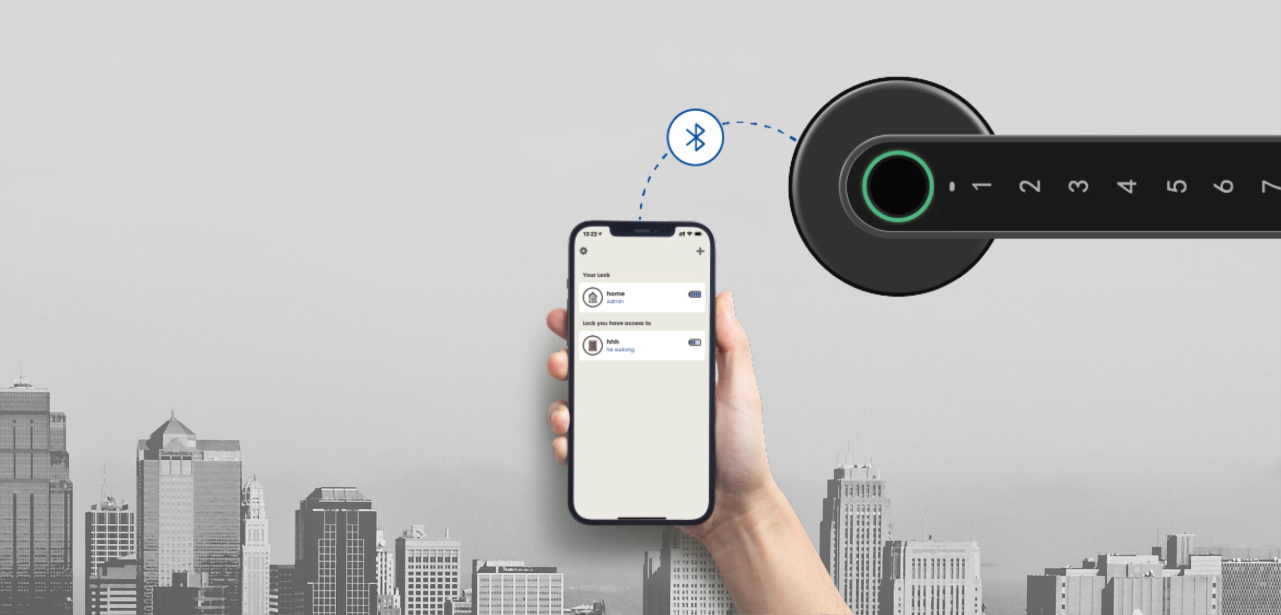 MUL-T-LOCK Smart Handle Akıllı Kapı Kolu Saten